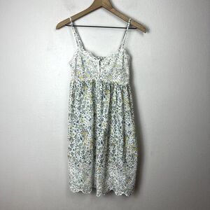 Joie Embroidered Eyelet Ditsy Floral Dress Size L Smocked Cottagecore Babydoll‎